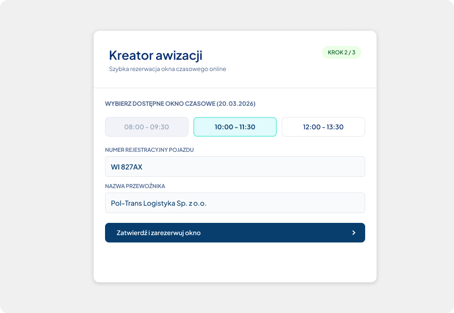 Elektroniczna awizacja online